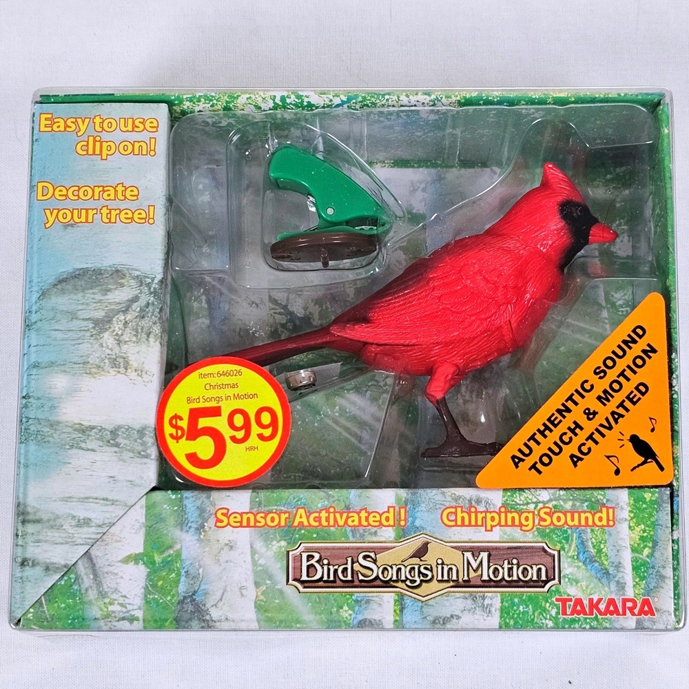 Takara Bird Songs in Motion Christmas Breezy Cardinal Red Bird Ornament 10000